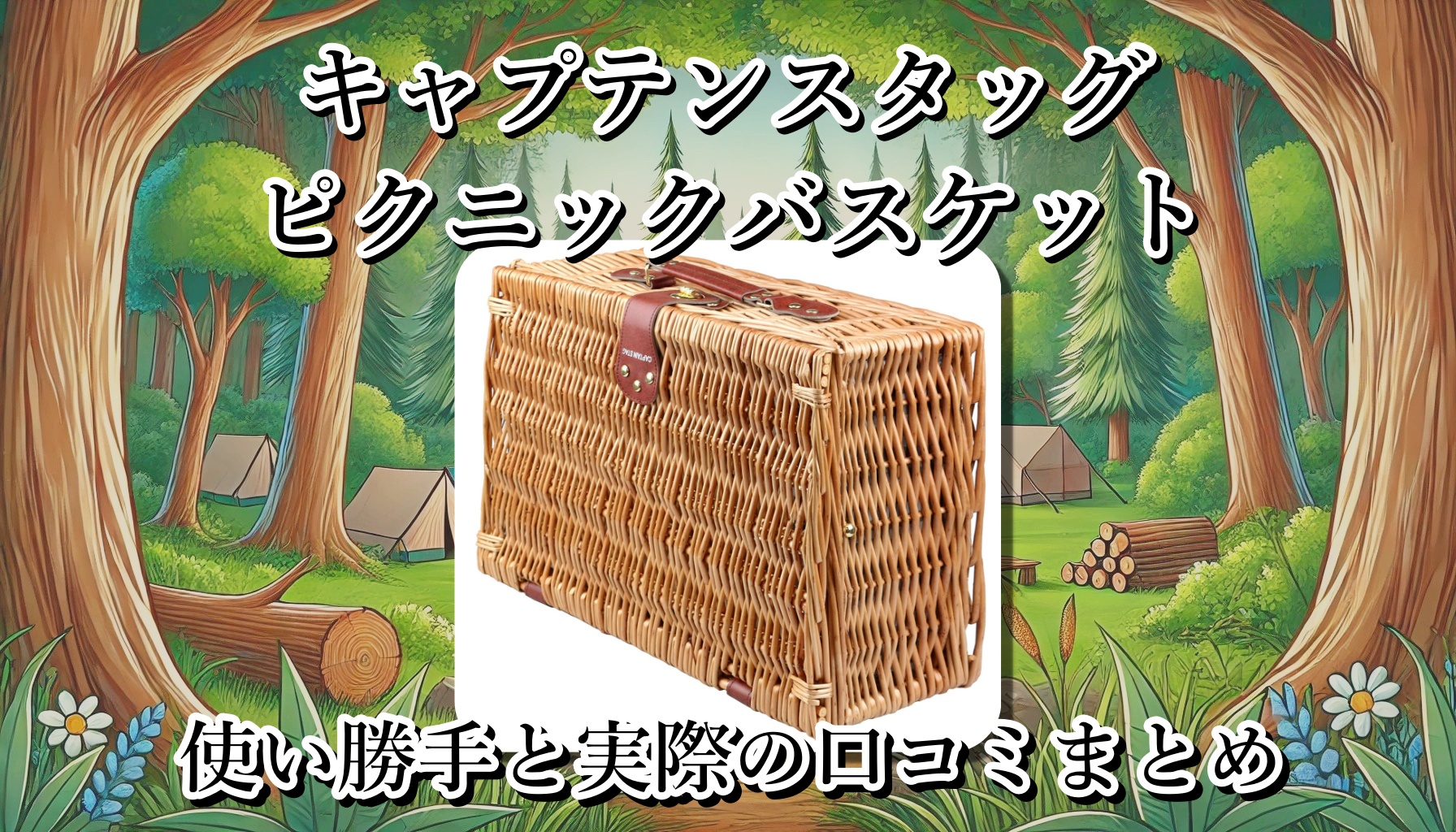 キャプテンスタッグのピクニックバスケットは可愛いだけじゃないって本当？どんなふうに便利？質感や大きさ、重さは？使い勝手と口コミまとめ